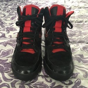 Adidas black and red Hightops